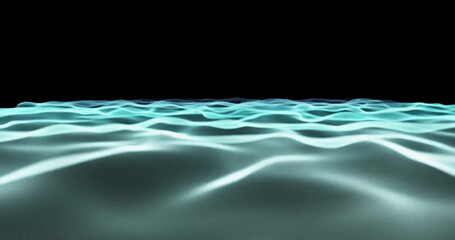 Aufkleber - Glowing waves image over dark background, creating futuristic ocean effect