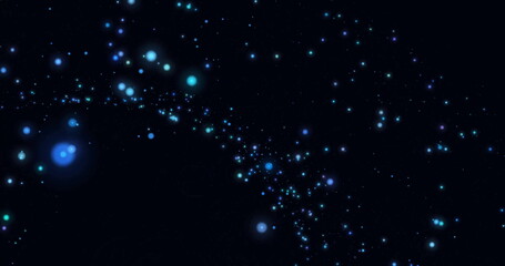 Poster - Image of light spots on black background