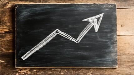 Poster - A chalkboard with an upward arrow drawn, symbolizing positive advice and progress.