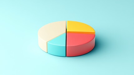 Poster - A visual display of a pie chart alongside a line graph, showing diversified portfolio allocations and risk analysis for a financial investment strategy meeting.