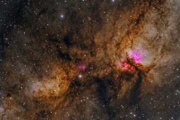 Wall Mural - vivid nebulae in deep space, showcasing cosmic dust and gas clouds in vibrant colors.