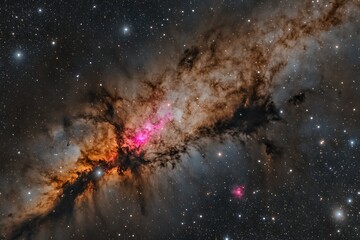 Wall Mural - cosmic dust and gas nebula with vibrant colors and stars.