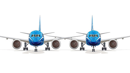 Poster - Isolated Airline Planes on Transparent Background Generative AI