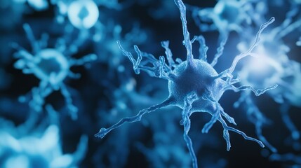 Poster - Microscopic View of Neuron Cell Network: Unveiling the Intricacies of Neural Connections in the Brain