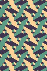 Fototapete - Abstract hexagon pattern background, hexagon geometric background, with retro colors