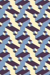 Fototapete - Abstract hexagon pattern background, hexagon geometric background, with retro colors