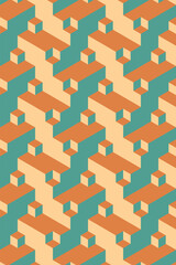Fototapete - Abstract hexagon pattern background, hexagon geometric background, with retro colors