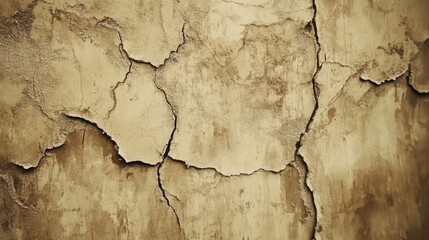 Poster - Cracked plaster wall texture with peeling paint and aged surface Copy Space for background or design use