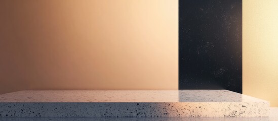 Aufkleber - Abstract minimalistic background with gradient wall and concrete table displaying copy space for product showcasing or text placement