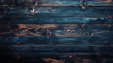 Poster - Dark stained wooden planks background with natural wood texture and patterns suitable for design projects Copy Space