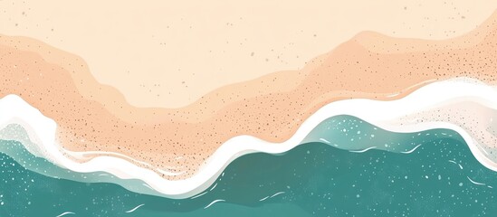 Poster - Abstract ocean and sandy beach background with soft waves and ample copy space for text elements