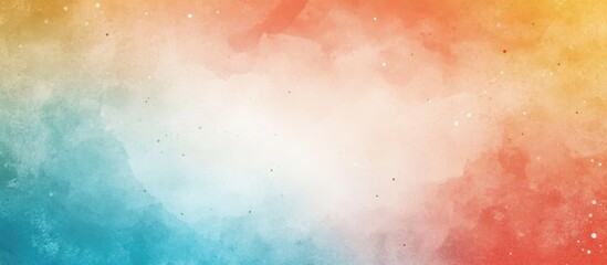 Poster - Colorful abstract gradient background with orange, red, and blue hues featuring soft textures and copy space for text placement.