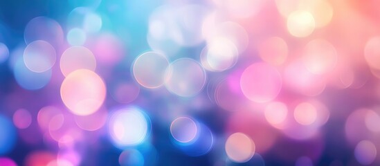 Poster - Colorful abstract bokeh background with blue pink and purple tones and copy space for text placement