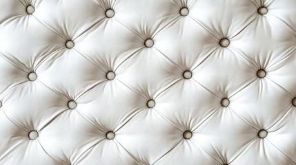 Poster - White tufted fabric background with buttons and wrinkles ideal for texture and design concepts with Copy Space.