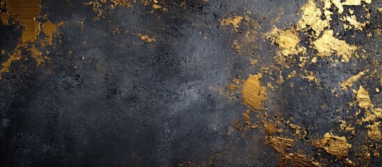 Poster - Textured abstract background featuring dark gray and gold elements with available copy space for text placement.