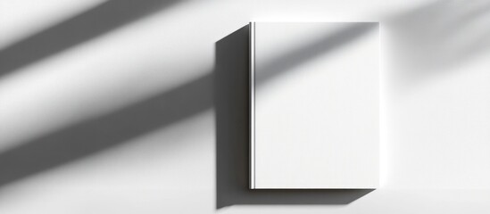 Poster - minimalistic blank vertical canvas on white wall with soft shadows copy space