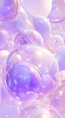 Poster - Abstract Lavender Bubbles Floating In Air