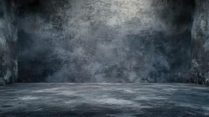 Poster - Empty grungy concrete interior with textured walls and floor for background or display with Copy Space