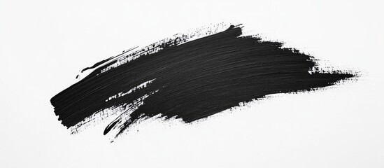 Poster - Black paint brush stroke on white background with Copy Space for text placement