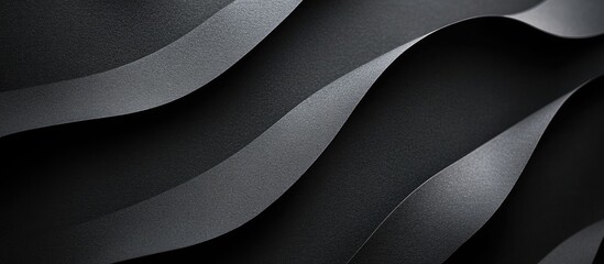 Poster - Black Wavy Fabric Background Texture with Copy Space for Design Elements