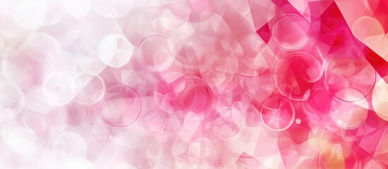 Aufkleber - Abstract pink and white bokeh background with geometric shapes and Copy Space for text placement