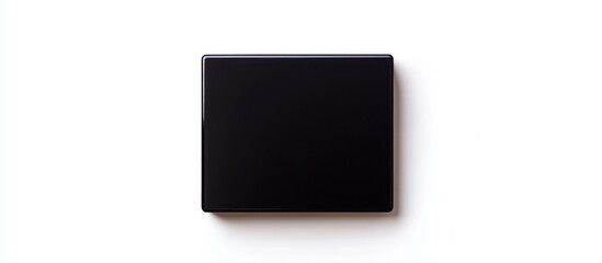  - Black rectangular object on white background with Copy Space for text placement.