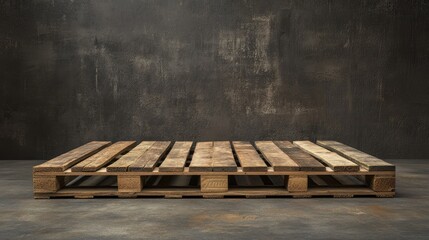 Poster - Wooden pallet on a textured dark background with copy space for text or graphics