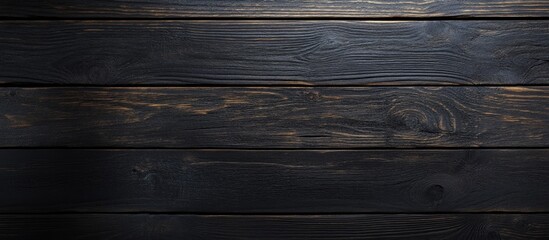 Poster - Black wooden texture background with natural grain pattern and copy space for text placement