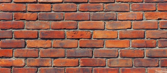 Poster - Red brick wall texture background with irregular pattern and visible mortar joints Copy Space