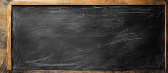 Poster - Empty chalkboard with wooden frame ideal for text or drawings Copy Space