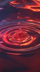 Aufkleber - Red Liquid Drop Impacting Surface Creating Ripples
