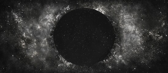 Aufkleber - Black Circular Space Background with Stars and Copy Space for Text