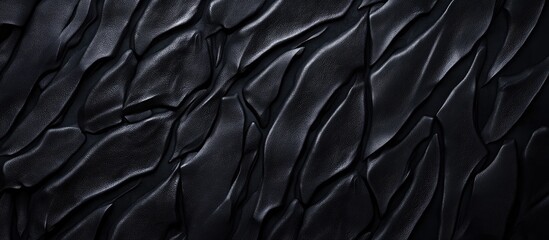 Poster - Black textured background with wavy patterns and grooves ideal for design projects with Copy Space.