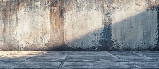 Poster - Concrete wall and floor with shadow effect suitable for background or texture with copy space