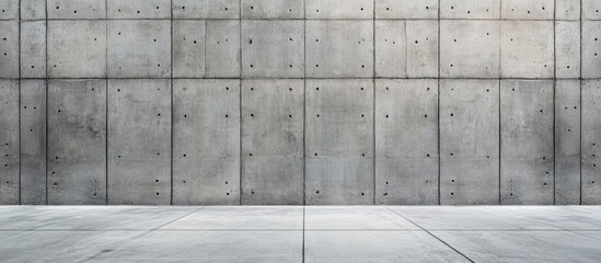 Poster - concrete wall interior with smooth surface and evenly spaced joints suitable for minimalist design, 