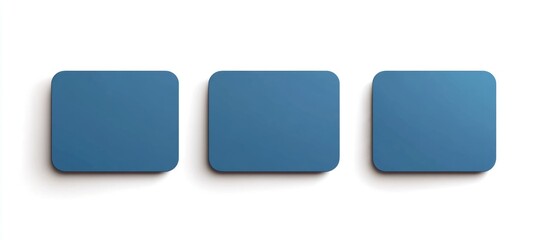 Poster - Three blue rectangular buttons on a white background with ample Copy Space for text placement.