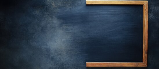 Poster - Dark chalkboard background with wooden frame and copy space for text or graphics.