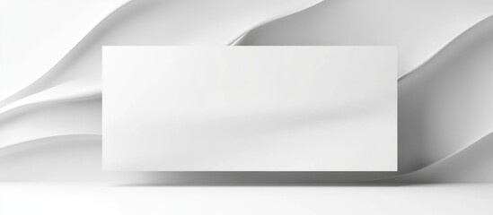 Poster - Minimalist white background with smooth flowing curves and copy space for design elements or text.