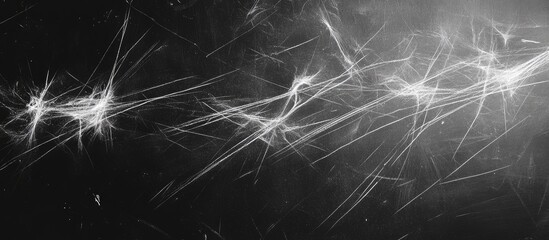 Poster - Abstract monochrome image displaying intricate light patterns and textures with highlighted contrast and depth, featuring Copy Space.