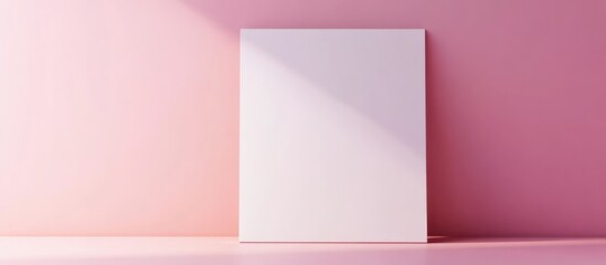 Poster - Blank canvas on pink wall with soft shadows and light Copy Space