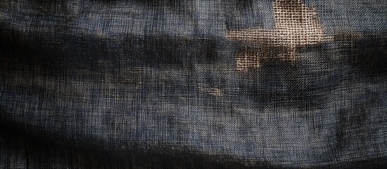 Poster - Textured fabric background in dark tones with subtle light patterns and empty space for text Copy Space