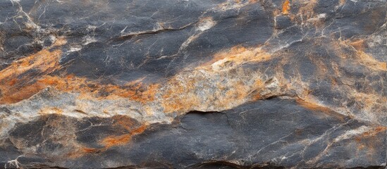 Poster - Natural textured stone surface with orange and gray patterns suitable for background use Copy Space