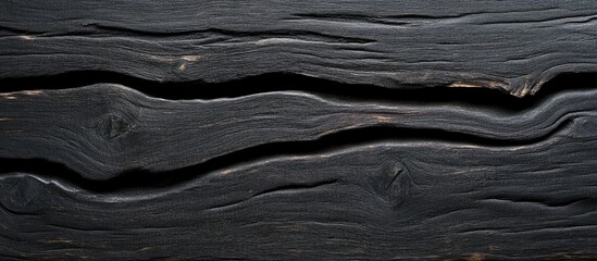 Poster - Textured dark wooden surface with deep grooves and lines suitable for background design Copy Space