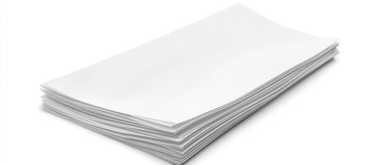 Poster - Stack of blank white paper sheets with smooth texture on a clean background Copy Space