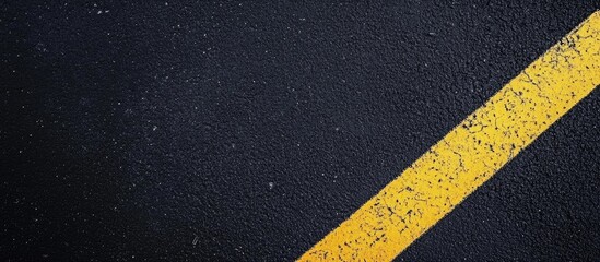 Poster - Textured asphalt surface with a yellow line, suitable for backgrounds or graphic elements, ample Copy Space for text placement.
