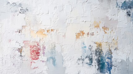 Fototapete - Textured abstract background with layers of white and soft pastel colors featuring a rough surface and copy space for text.