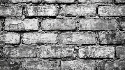 Wall Mural - Rustic Aged Grey White Brick Wall Texture Background with Empty Space for Text or Graphic Design Element