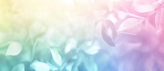Poster - Pastel gradient background with soft blurred leaves and ample copy space for text placement