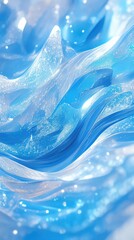 Poster - Abstract Blue Swirling Wave Pattern Design