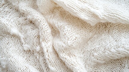Aufkleber - Cozy White Knit Fabric Texture Ideal for Backgrounds in Textile and Fashion Design